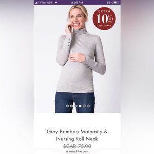 Seraphine nursing maternity bamboo turtleneck
